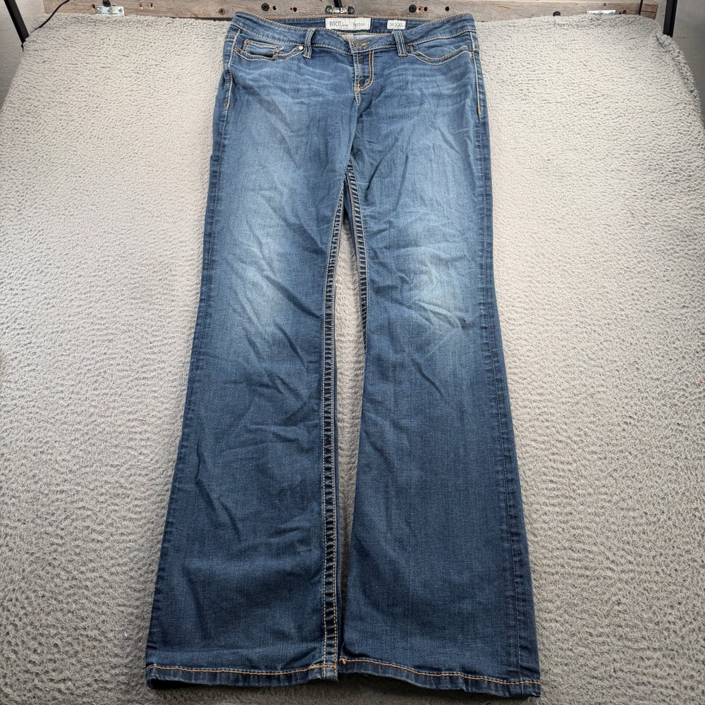 BKE Payton Jeans Women 34XXL Fits 36x36 Blue Bootcut Stretch Denim Y2K Western